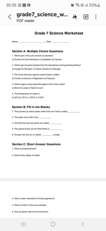 Science learning materials by Nazia