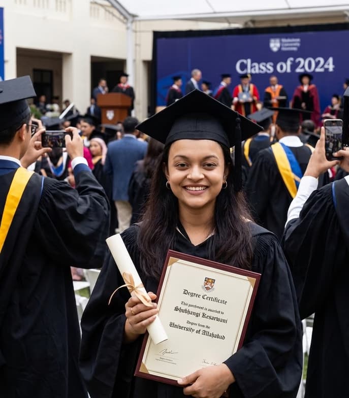 Graduation ceremony photo of Shubhangi