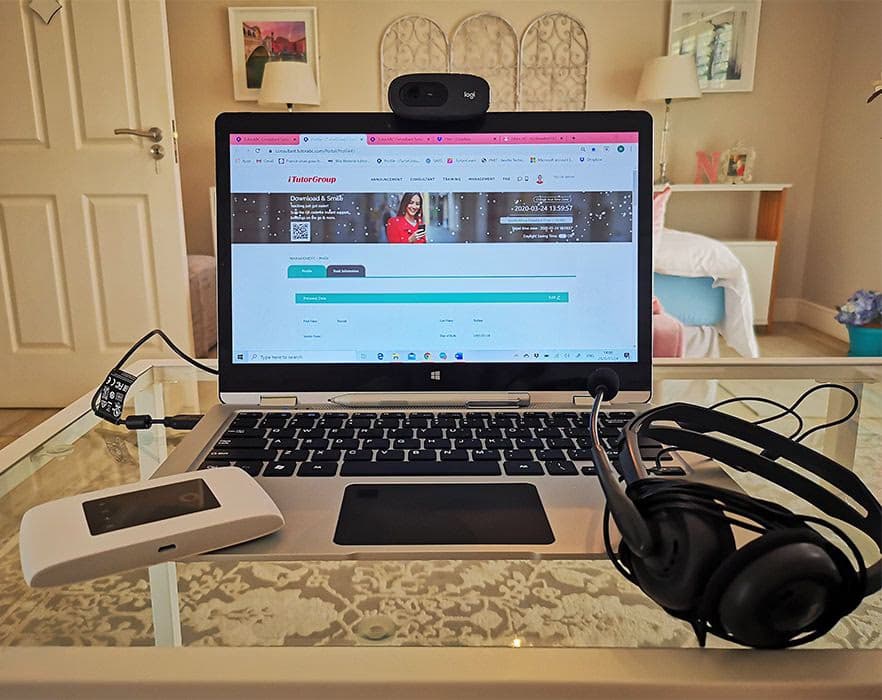 Teaching setup of Mohit for private tutoring