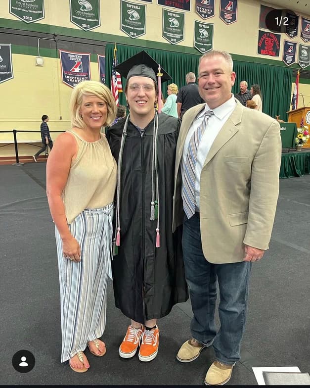 Graduation ceremony photo of Connor