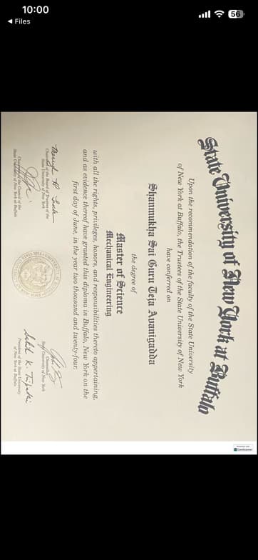 Verified degree or teaching certification of Guru Teja