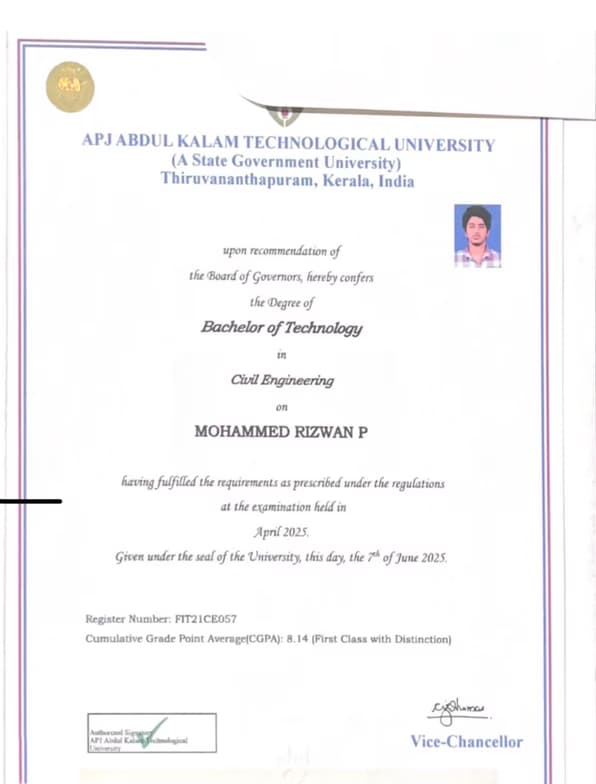 Verified degree or teaching certification of Mohammed