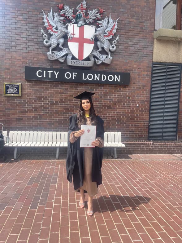 Graduation ceremony photo of Haleema