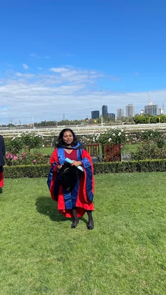 Graduation ceremony photo of nithya