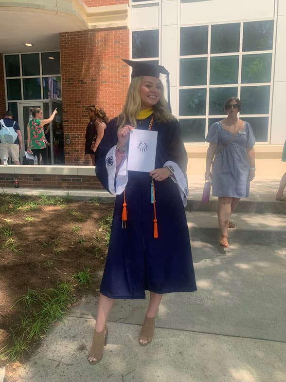 Graduation ceremony photo of Lindsey