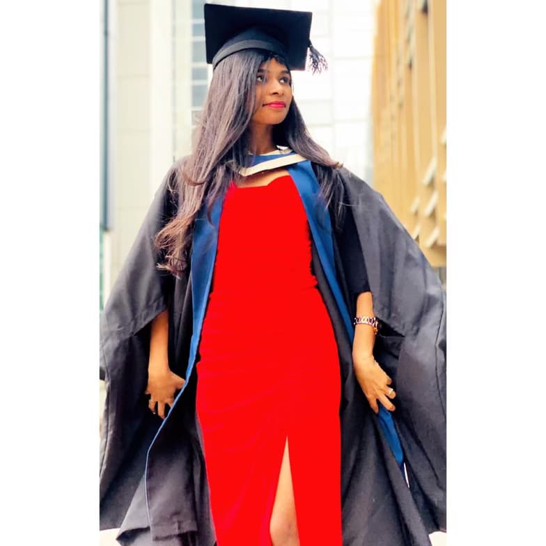 Graduation ceremony photo of Roofiya