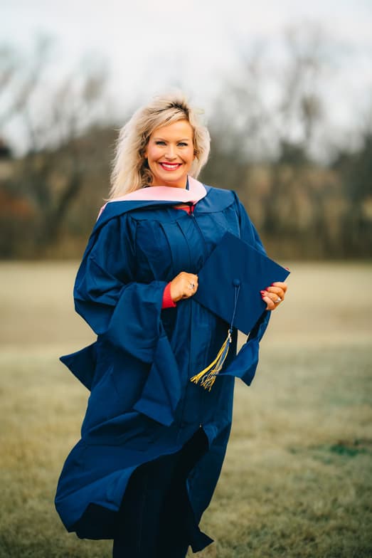 Graduation ceremony photo of Rebecca