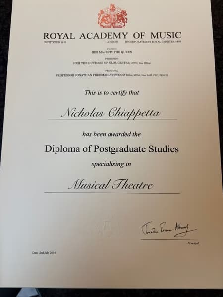 Verified degree or teaching certification of Nic