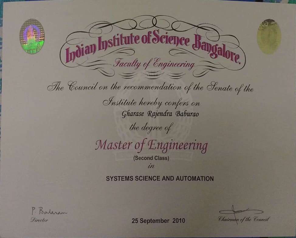 Verified degree or teaching certification of Er