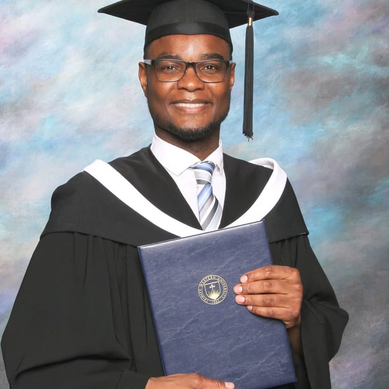 Graduation ceremony photo of Tresor