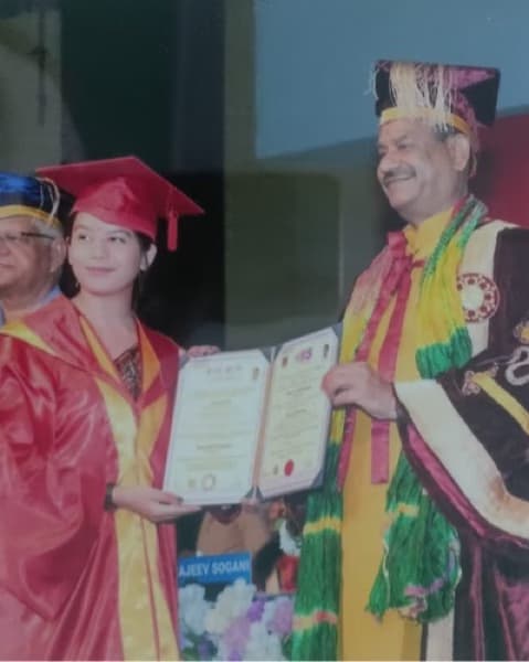 Graduation ceremony photo of Shivani