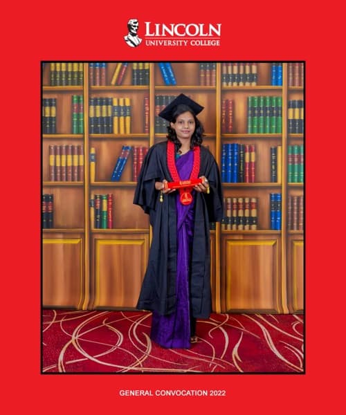 Graduation ceremony photo of Subathra