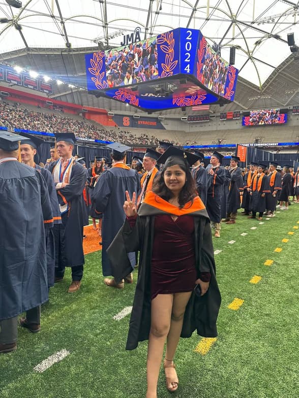 Graduation ceremony photo of Sonali