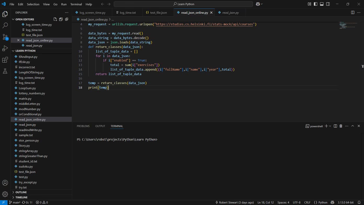 Data Science learning materials by Robert