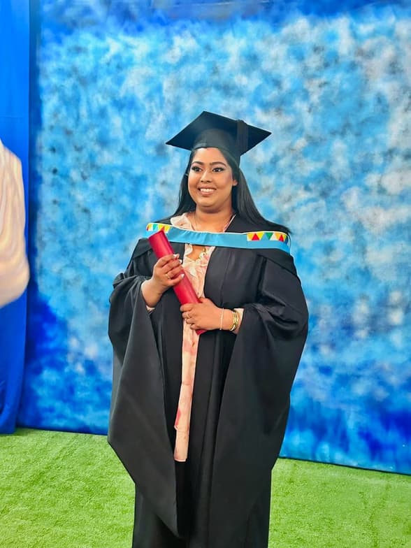 Graduation ceremony photo of Shraddha