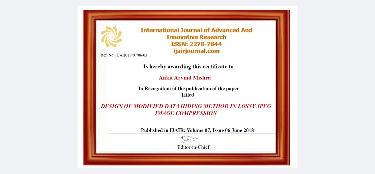 Verified degree or teaching certification of Ankit