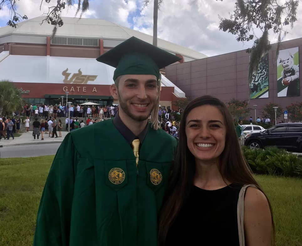 Graduation ceremony photo of John