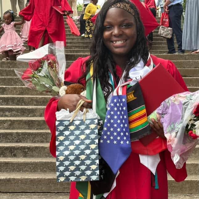 Graduation ceremony photo of Kayla