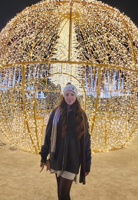 Travel snapshot of Mel during a trip