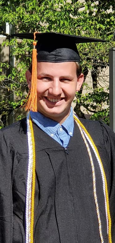 Graduation ceremony photo of Luke