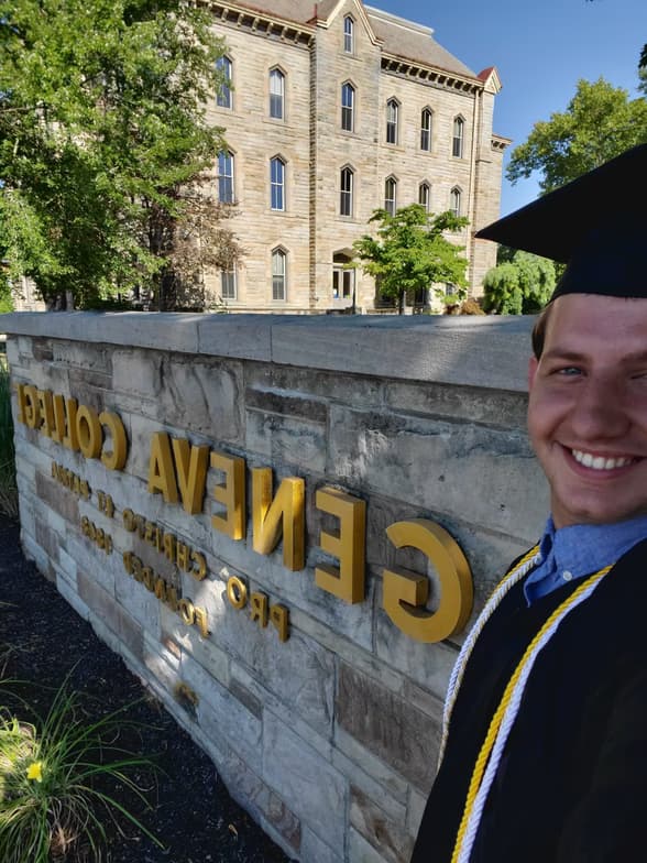 Graduation ceremony photo of Luke