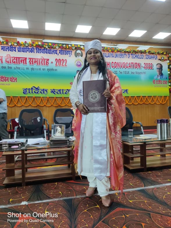 Graduation ceremony photo of Shivani