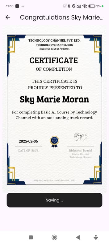 Verified degree or teaching certification of Sky