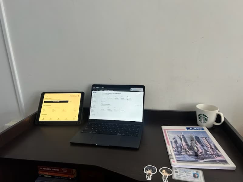 Teaching setup of Siddharth for private tutoring