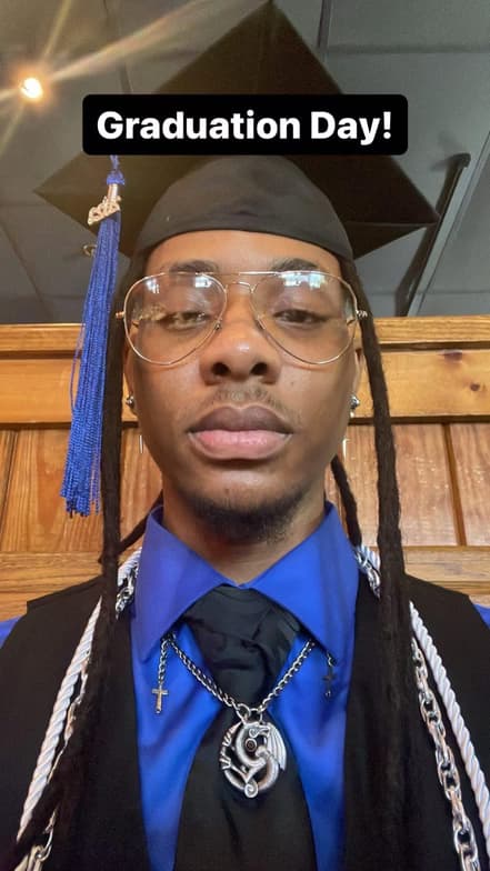 Graduation ceremony photo of Elijah