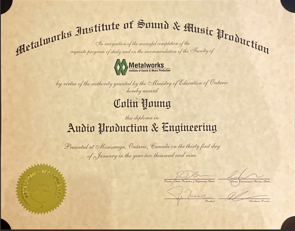 Verified degree or teaching certification of Collin