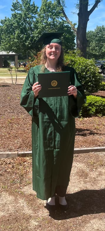 Graduation ceremony photo of Jennifer