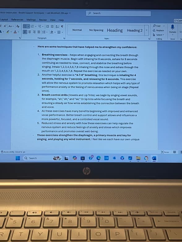 Singing learning materials by Jennifer