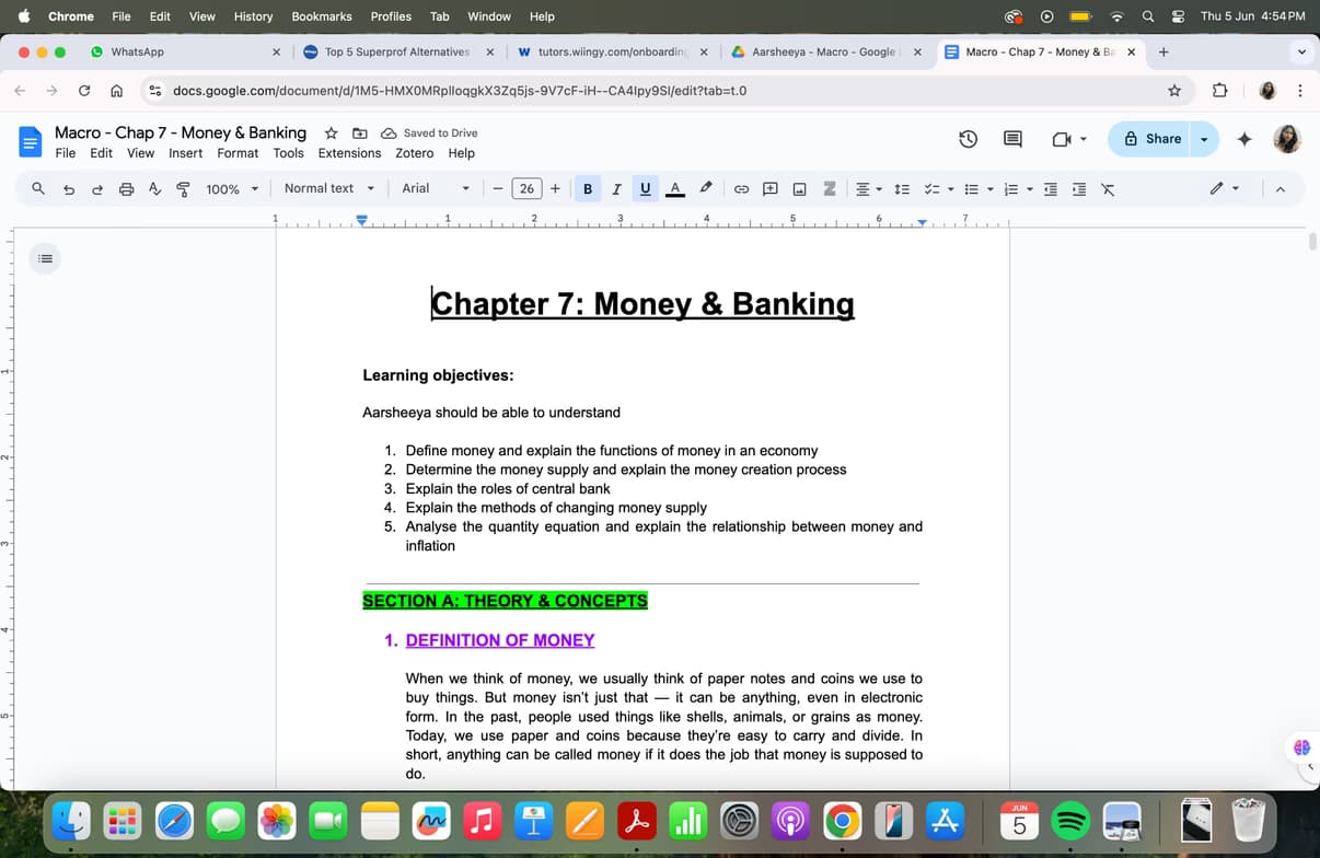 Economics learning materials by NIDHI