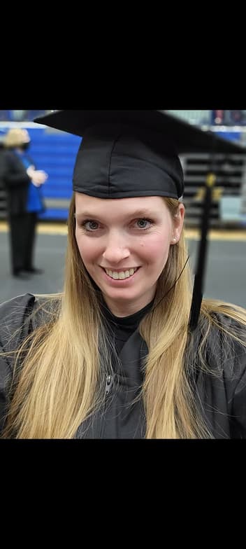 Graduation ceremony photo of Rachael