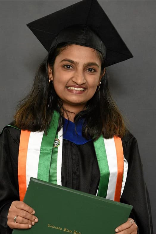 Graduation ceremony photo of Subashree