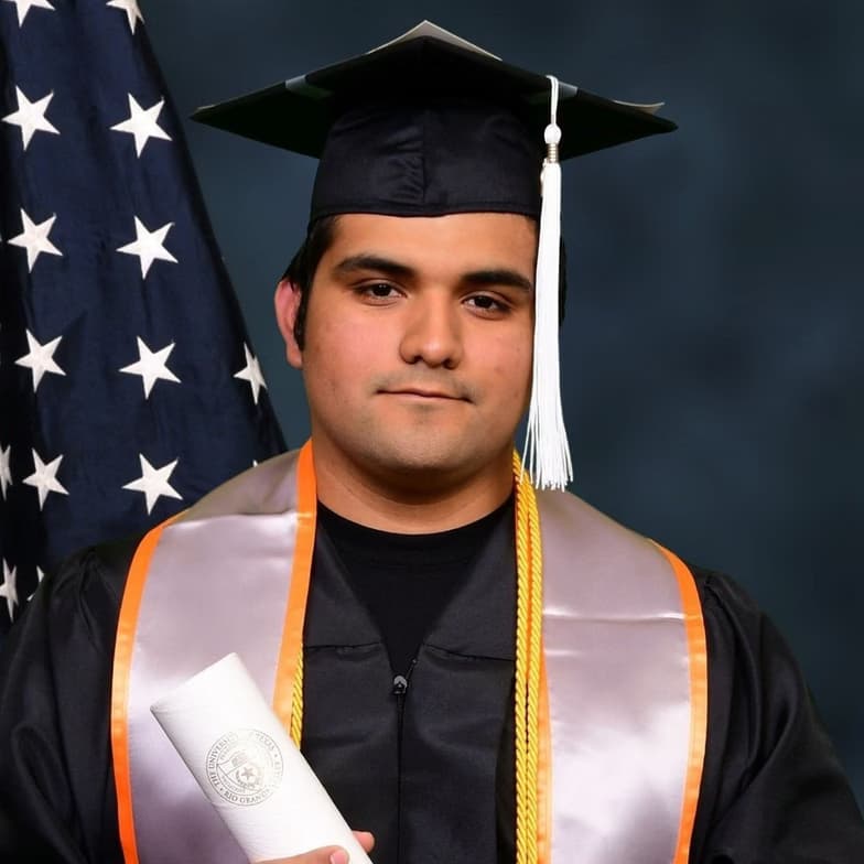 Graduation ceremony photo of Alejandro
