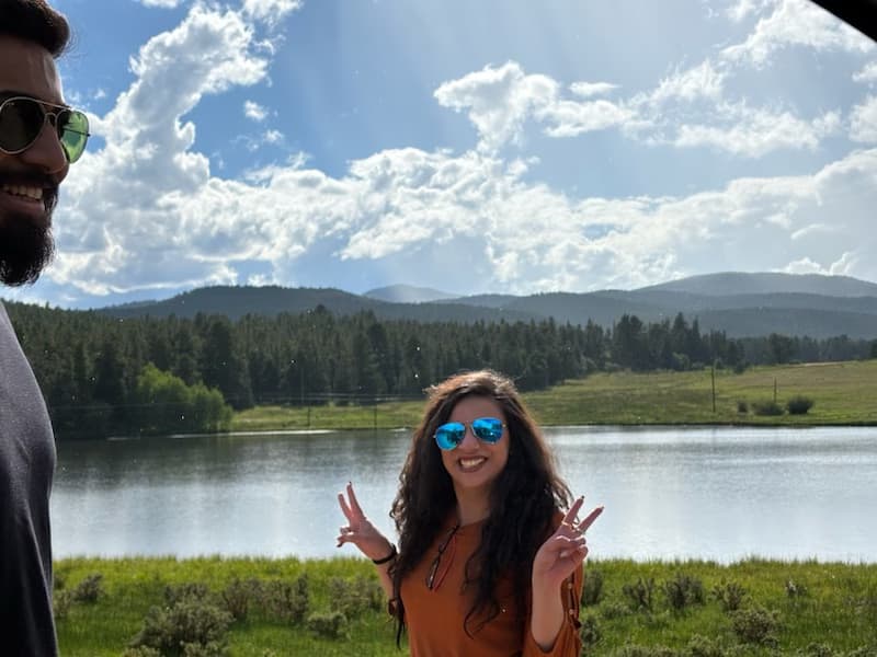 Samitaenjoying a hobby outside teaching