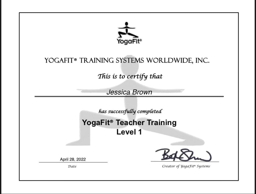 Verified degree or teaching certification of Jessica