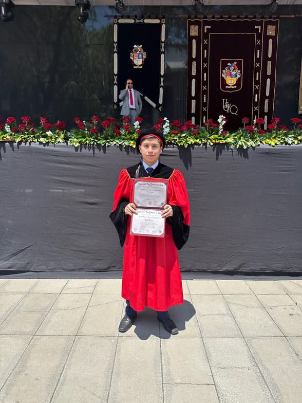 Graduation ceremony photo of Daniel