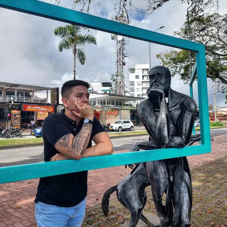 Travel snapshot of Camilo during a trip