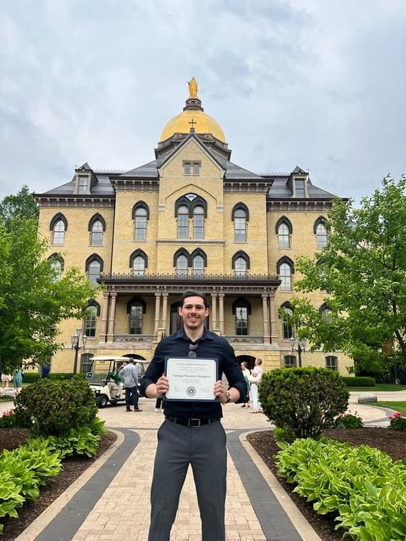 Graduation ceremony photo of Santiago