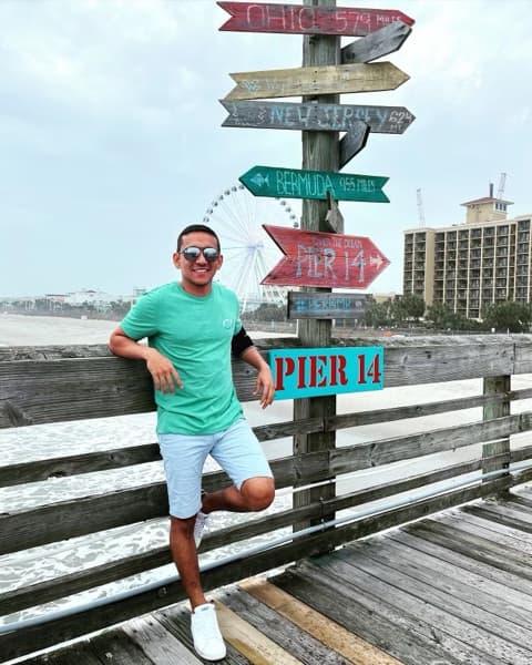 Travel snapshot of Carlos during a trip