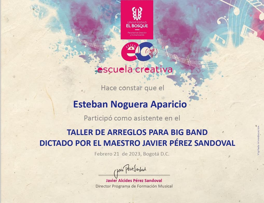 Verified degree or teaching certification of Esteban