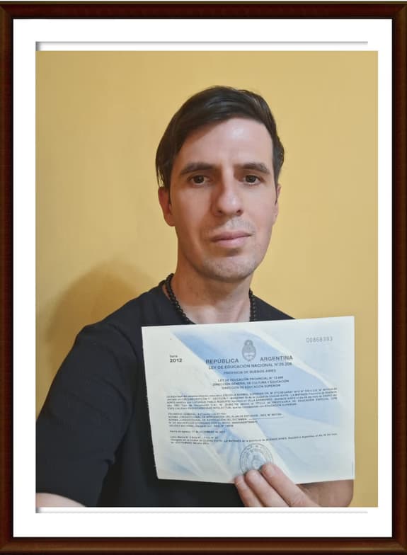 Graduation ceremony photo of Pablo