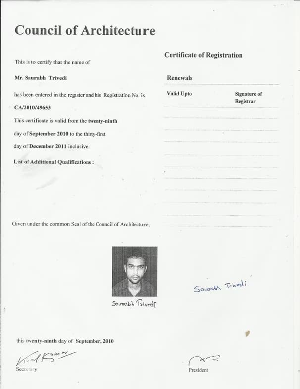 Verified degree or teaching certification of Saurabh