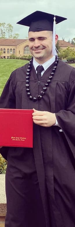 Graduation ceremony photo of Michael