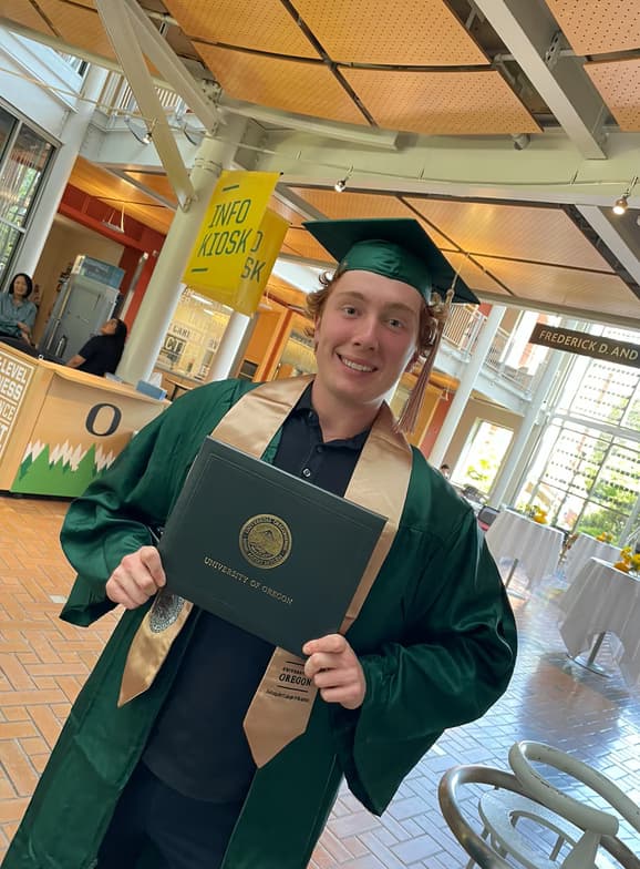 Graduation ceremony photo of Jack