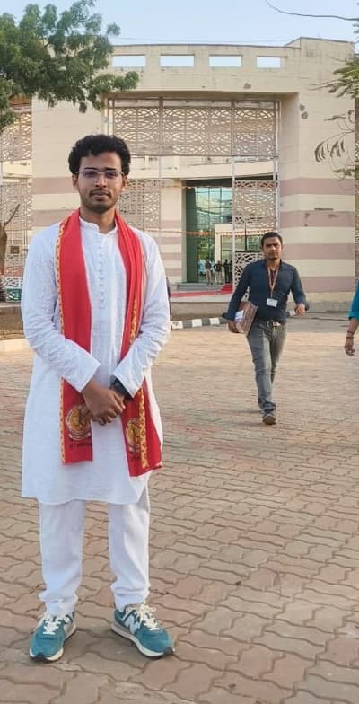 Graduation ceremony photo of Karthik Babu
