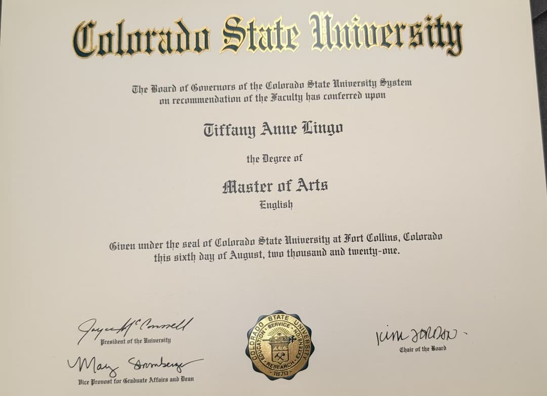 Verified degree or teaching certification of Tiffany