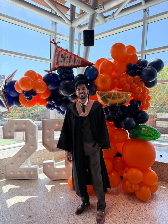 Graduation ceremony photo of Shubham